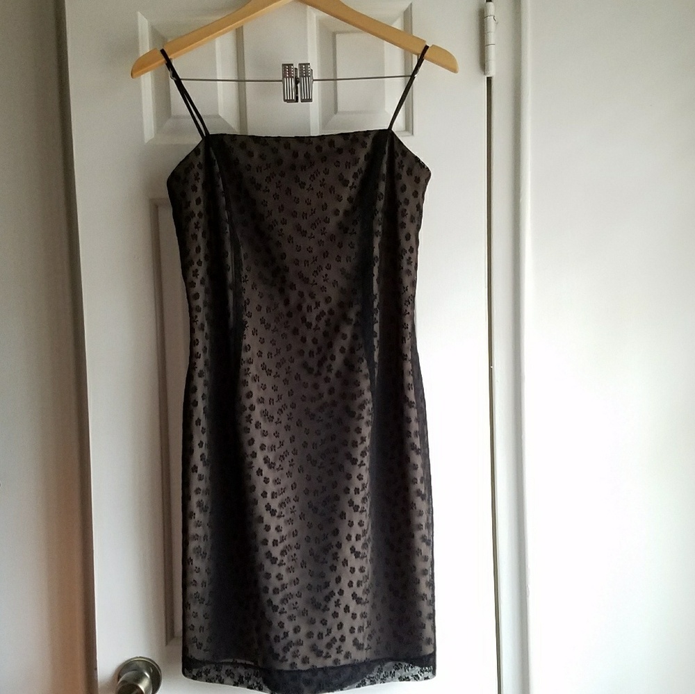 Black Lacy Spaghetti Midi Dress